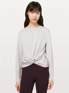 Lululemon grey tuck and gather long sleeves top